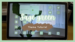 how to make your tablet aesthetic | Sage Green Theme 💚 | realme pad screenshot 3