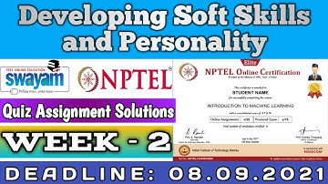Developing Soft Skills and Personality | NPTEL | Week 2 | Assignment 2 Solution | July 2021