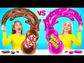 Desafio Comida Rosa vs Comida Chocolate por Choco DO