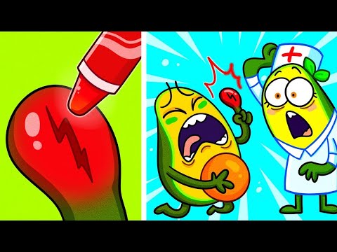 Avocado Pretends To Be Sick | Nurse & Doctor Check Up At Hospital | Funny Cartoon By Avocado Family