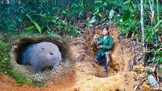 Survival In The Tropical Forest, Skills To Dig and Catch Forest Mouse - THUY / Survival