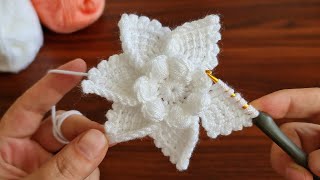 Super Easy Crochet Knitting Flower  Motif  Çok Kolay Tığ İşi Şahane Motif Örgü Modeli..