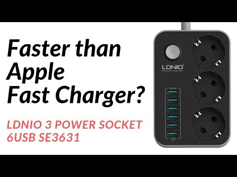 LDNIO 3 Power Socket 6 USB SE3631 | Unboxing & Iphone Charging Testing