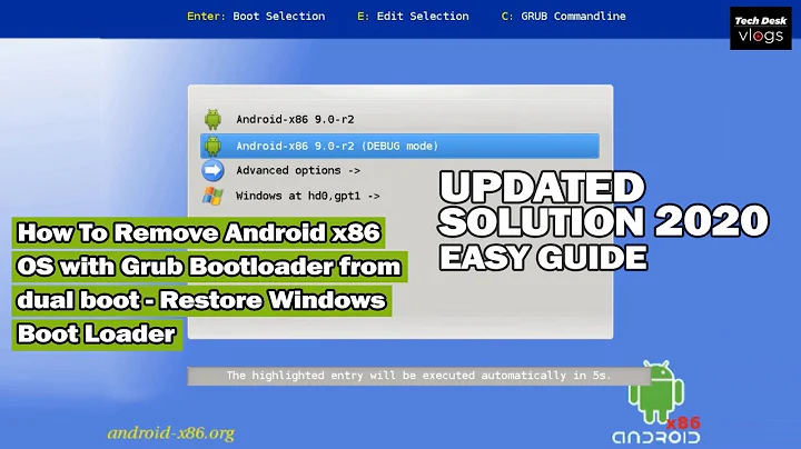 How To Remove Android x86 OS with Grub Bootloader from dual boot - Restore Windows Boot Loader