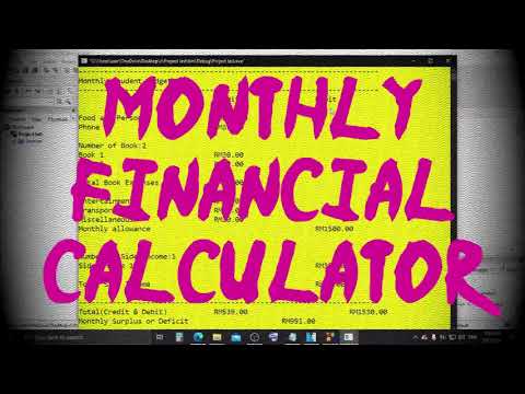 Mini Project: Monthly Financial Calculator (C Programming using CodeBlock) VC20012