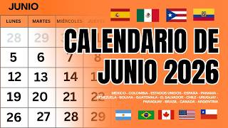 Calendario De Junio 2026  Almanaque Junio 2026