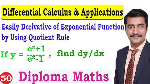 Easily Derivative of Exponential Function by Using Quotient Rule