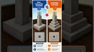 🏗️ Full Isolated Footing vs Stepped Footing | Which One is Better? 🤔 #siteengineering #footing