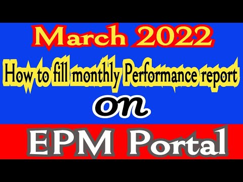 How to fill monthly Performance on EPM Portal