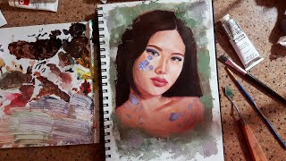 تعلم رسم بورتريه بالالوان الزيتية  | PAINTING WITH OIL | BLACKPINK JENNIE