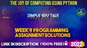 The Joy of Computing using python week 9 all 3 programming assignment answer with link of code