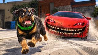 Chop Got SCARED of Franklin's New Car... (GTA 5)