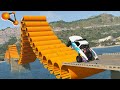 BeamNG.drive - Cars Jump On Giant Ramps