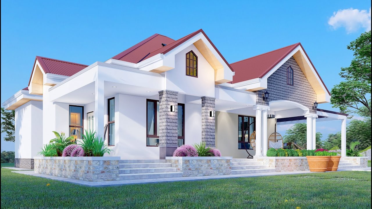 3-Bedroom Bungalow House Design | 16x12.9m | Stunning Exterior & Interior Animation