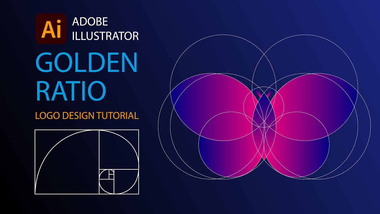 How to design a Butterfly 🦋 logo with Golden Ratio | Adobe Illustrator Tutorial