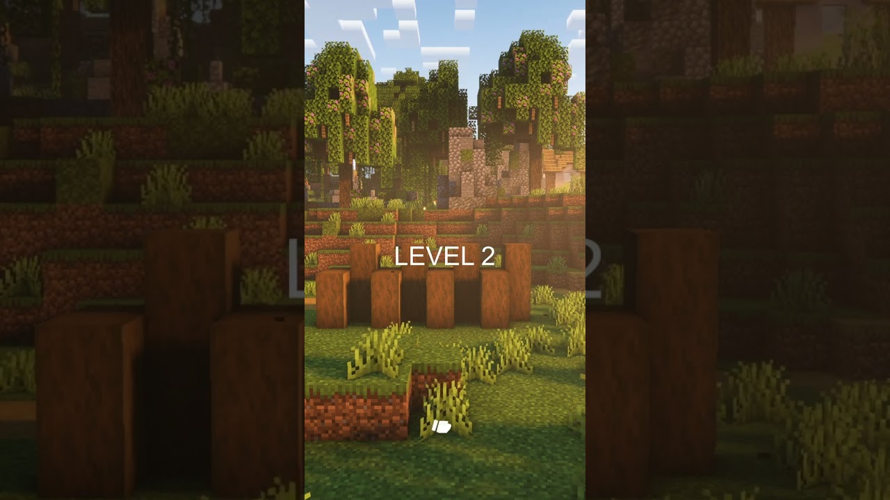 4 levels of wooden walls #shorts #minecraft #minecraftbuilding