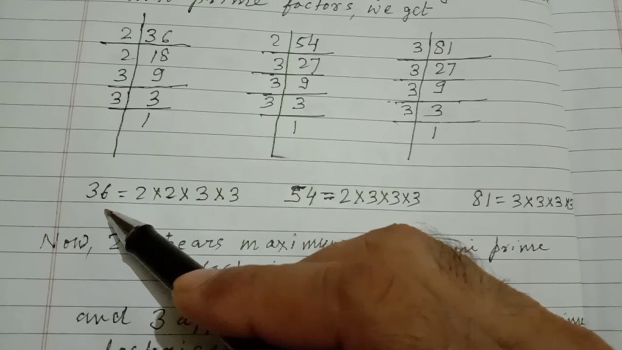 Video Lecture48 Ex20 based of Finding LCM by Prime Factorisation and