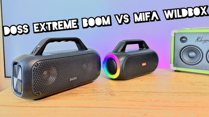 DOSS Extreme Boom - Altavoz Bluetooth para exteriores con sonido potente de  60 W, tiempo de reproducción de 30 horas, banco de energía integrado de