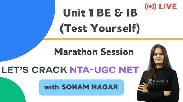 Unit 1 BE & IB (Test Yourself) | 3-Hour Marathon session | NTA UGC NET Paper-2 | Sonam Nagar