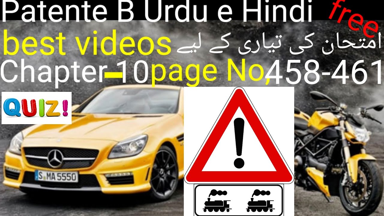 Patente B Urdu e Hindi Chapter No,10 Pannelli Integrativo Dei Segnali, Page No,458 to 461 Episode 93