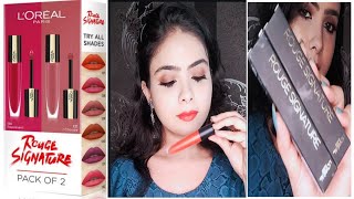 L'OREAL PARIS ROUGE SIGNATURE  LIQUID MATTE LIPSTICK SWATCHES #lipstick #umavlogs #shorts #loreal