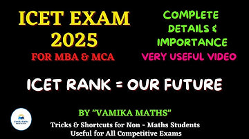 ICET 2025 Full Details & Importance by Vamika Maths, Very Useful Video #icet2025 #apicet #tsicet