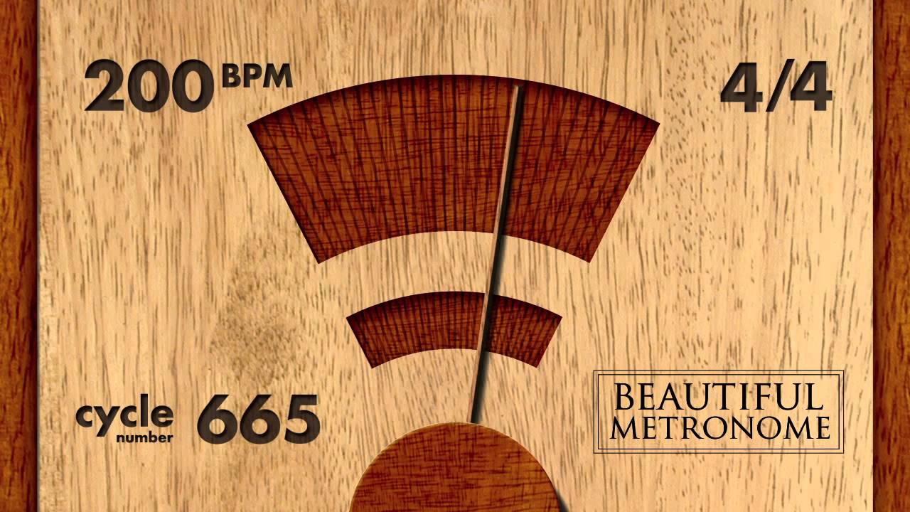 200 BPM 4/4 Wood Metronome HD - YouTube