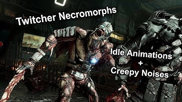 Twitcher Necromorph 💀 Creepy Idle Animations and Noises 😱 (Dead Space Remake)