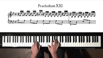 Bach Prelude and Fugue No.21 Well Tempered Clavier, Book 1 with Harmonic Pedal