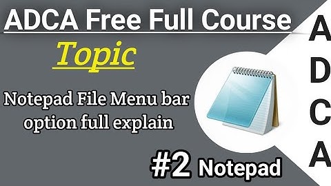 How to use notepad file menu option #computer #adca #olevel #education #ccc #dca #notepad #text