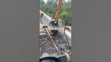 The process of laying railway tracks #automobile #xcavator #woodworking