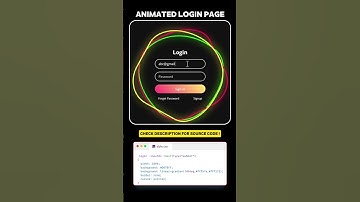 ANIMATED LOGIN PAGE using HTML CSS #programming #coding