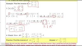 Finite Math 2 4 Part 1 Matrix Inverses