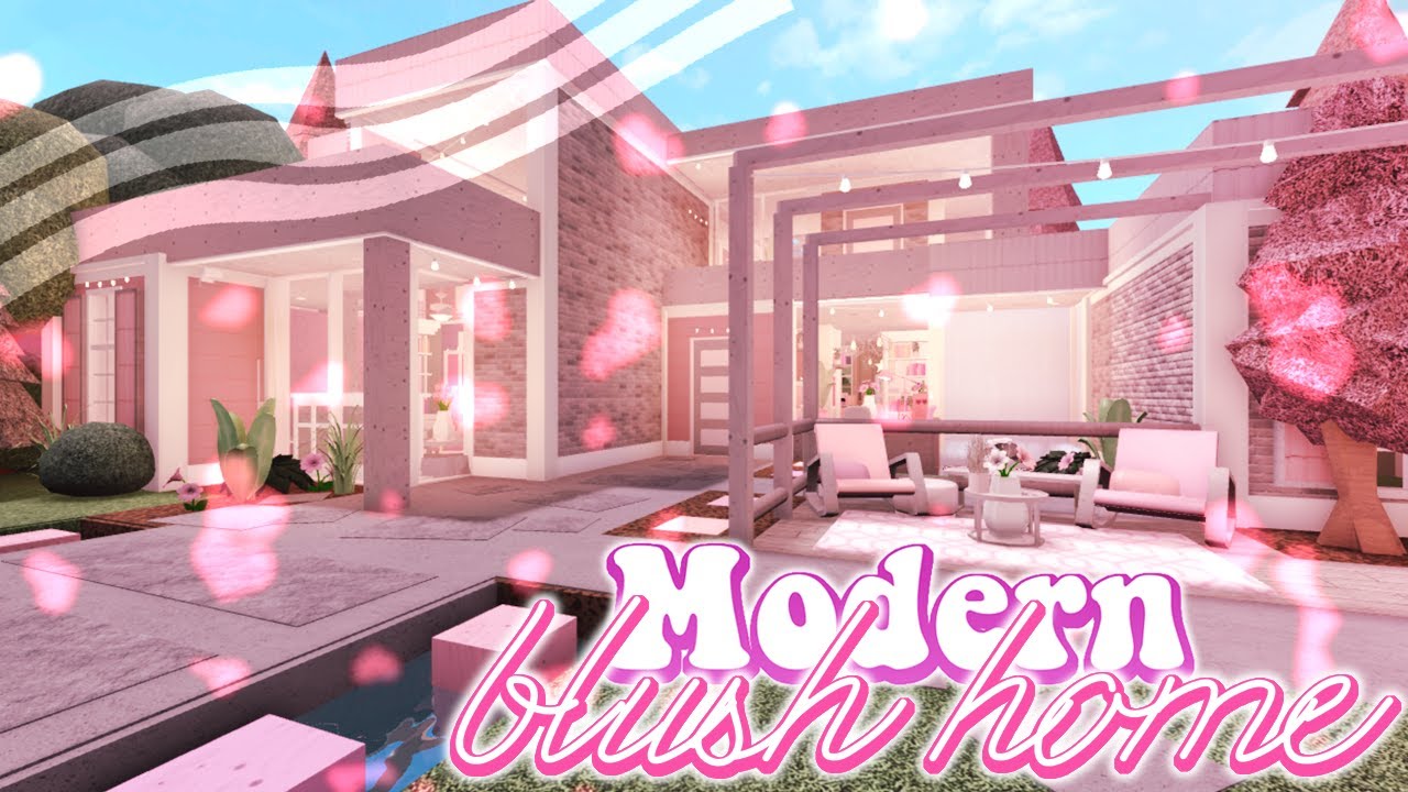 Modern valentine blush home + VOICE REVEAL(again) || Bloxburg ...