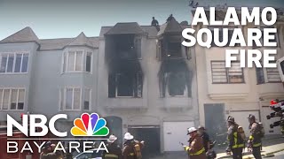 2 people hurt in blaze that destroyed 2 homes in SF's Alamo Square