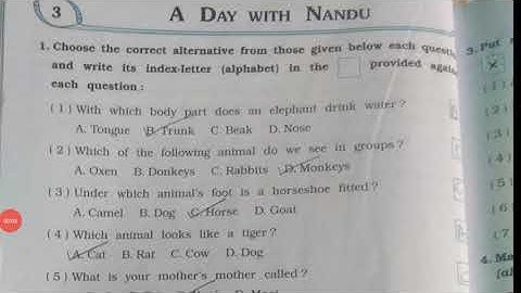Std : 4th Env. Workbook  Chapter 3 A Day with Nandu Part -1