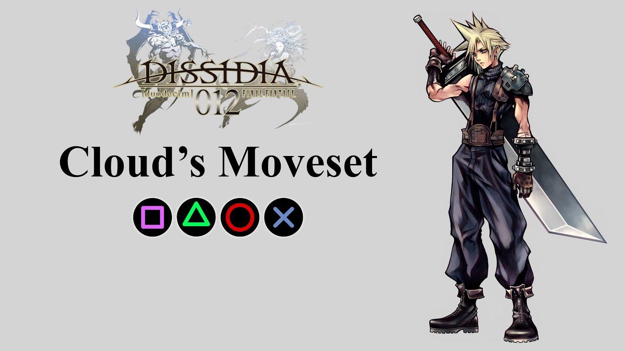 Cloud's Moveset | Bravery Attacks, HP Attacks & EX Burst【Dissidia 012 Final Fantasy】