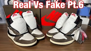 Air Jordan 1 High x Travis Scott Dark Mocha Real vs Fake Pt.6 Latest  LJR version.