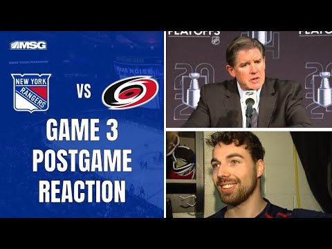 New York Rangers v Carolina Hurricanes Game 3 Postgame Coach And Player Reaction | New York Rangers