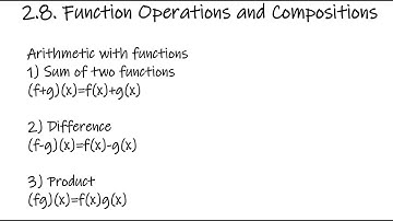 Section 2.8 - Function Operations and Composition