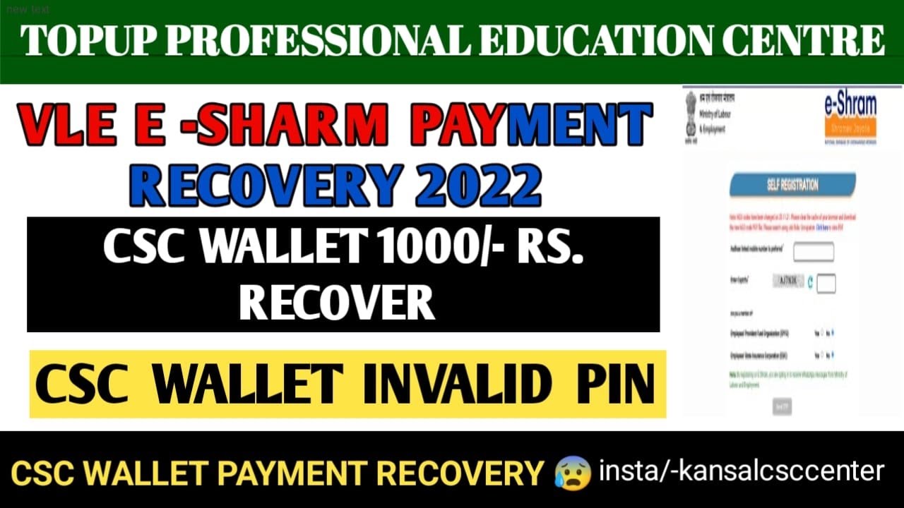 Esharm Payment Recovery From Csc Wallet CSC Wallet Pin Invalid CSC VLE esharm-payment-recovery-from-csc-wallet-csc-wallet-pin-invalid-csc-vle
