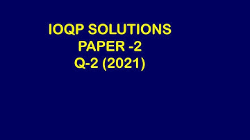 IOQP SOLUTIONS | PAPER-2 | QUESTION-2 | THERMODYNAMICS | INDIAN PHYSICS OLYMPIAD