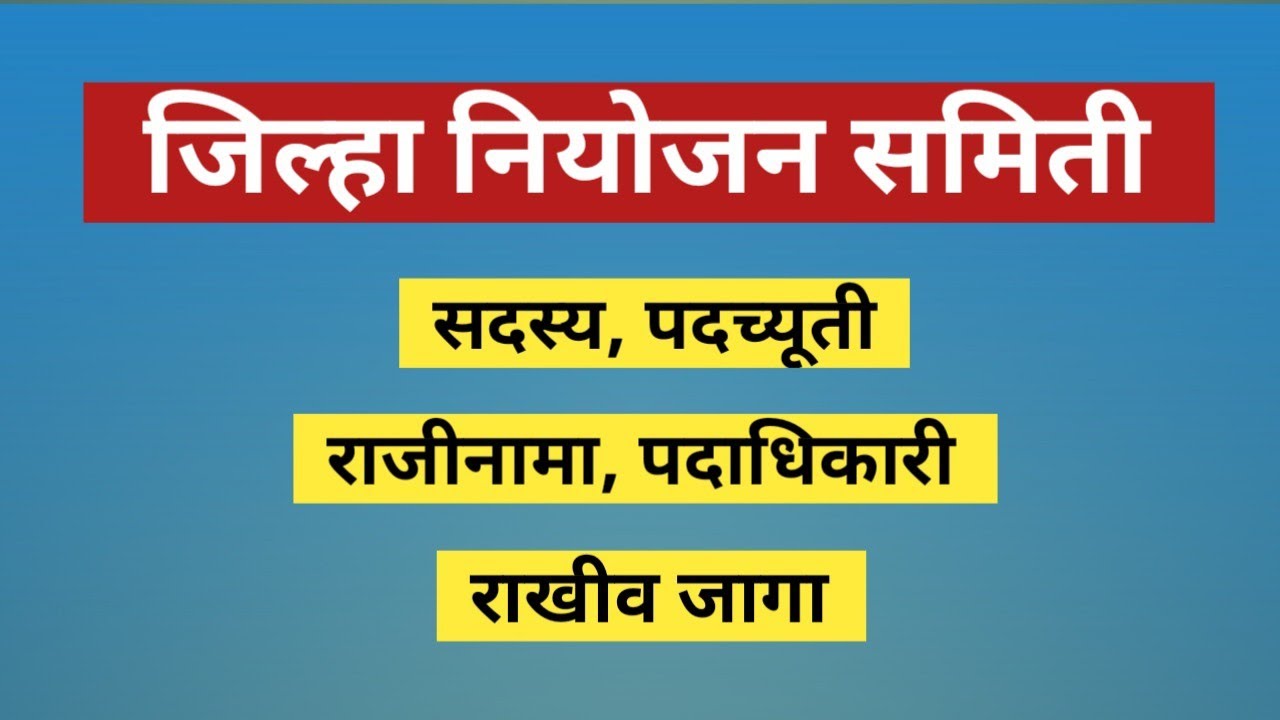 District Planning Committee/Members, reserved seats, resignation