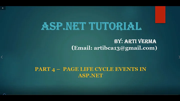 Part 4 - Page Life Cycle Events in ASP.Net