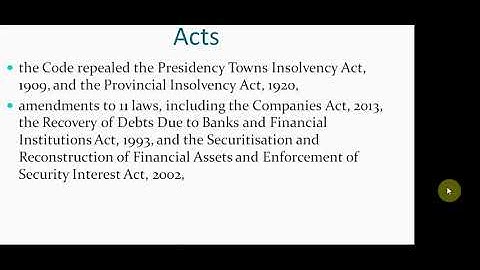 IBC, 2016 Lecture - 1 : An introduction of Insolvency and Bankruptcy Code, 2016