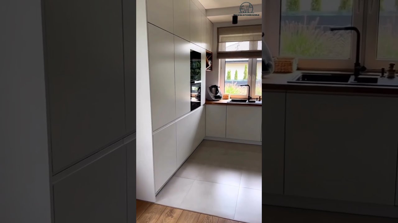 White Matt Laminate Modular Kitchen Shorts Reels Youtubeshorts