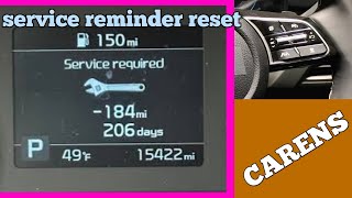 How to service required reset in kia Carens | how to service reminder reset kia cars.