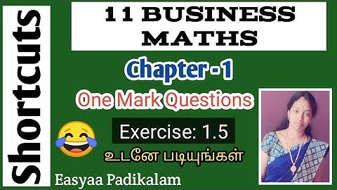 11 Business maths - Chapter 1 - Ex 1.5 - One mark - Choose