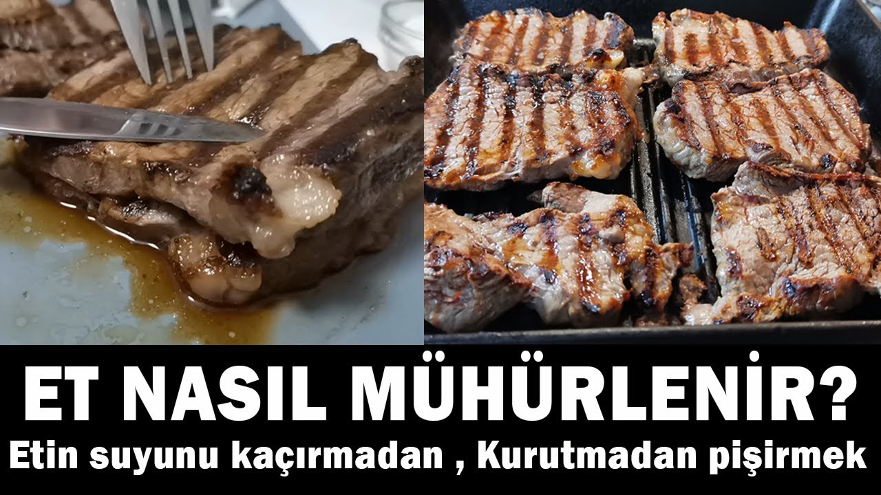 Evde Et Mühürleme – Pişirme (Yemek Tarifleri) ???? – Döküm Tavada Et Mühürleme – Suyunu Kaybetmeden
