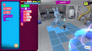 Rabbids Coding level 16 - 3 Stars
